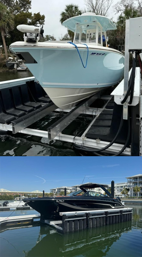 Floating Boat Lifts Apalachicola drive on boat platform 