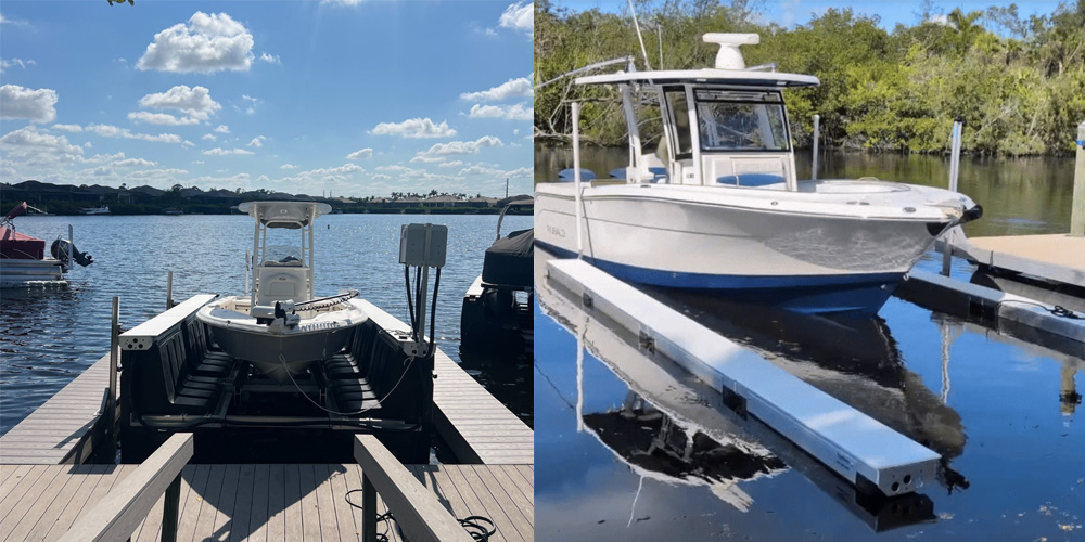 Floating Boat Lifts Clearwater drive on boat platform 